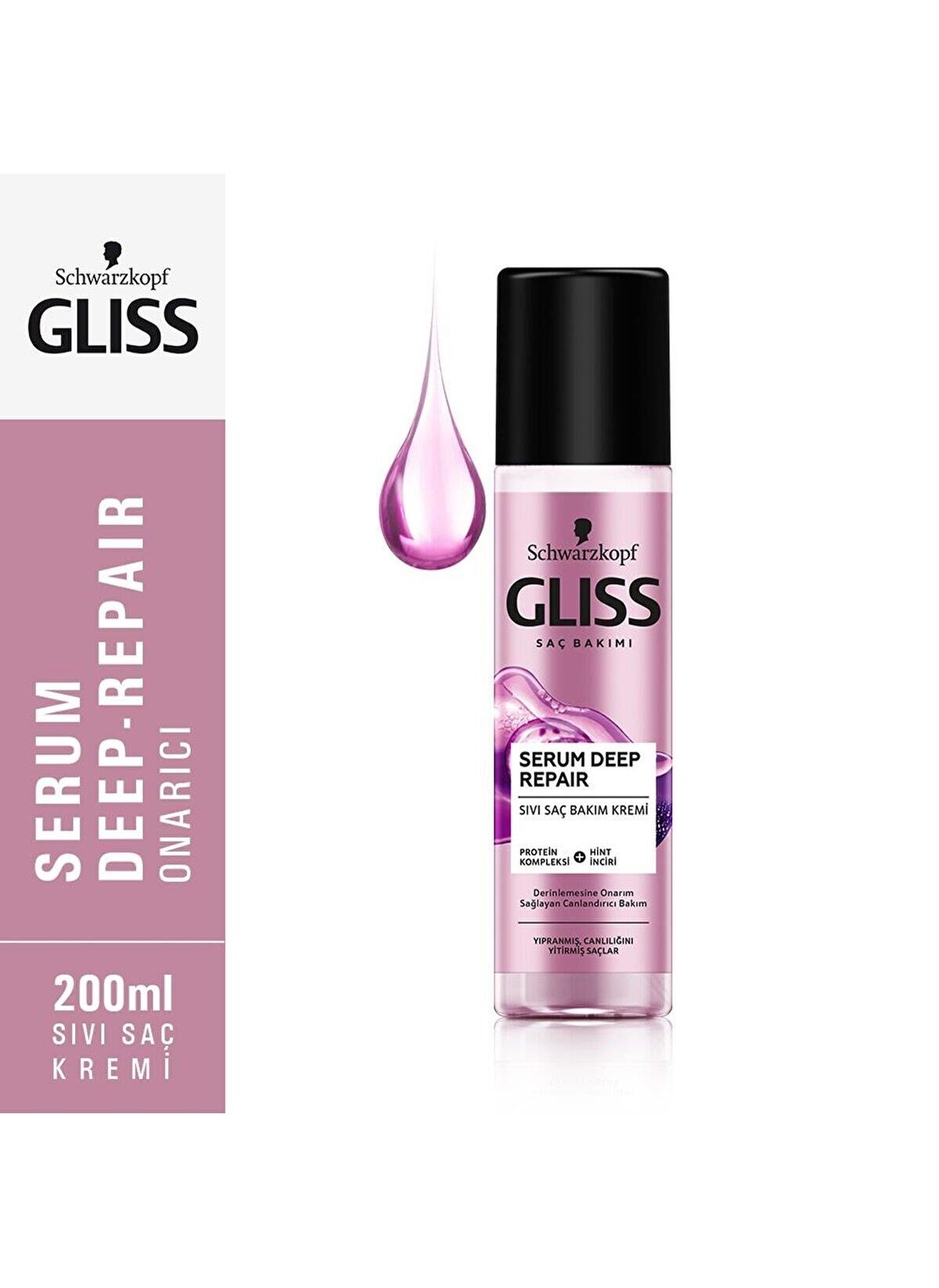 Gliss Deep Repair Onarıcı Tüm Saç Tipleri İçin Bakım Yapan Sıvı Saç Kremi 200 ml