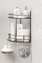 Banyo Köşe Rafı Yapışkanlı 2 Katlı