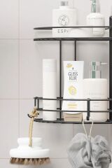 Banyo Köşe Rafı Yapışkanlı 2 Katlı