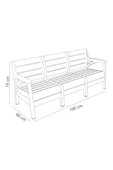 HOLİDAY HAWAİ BAHÇE VE BALKON OTURMA GURUBU (ÇÖL GRİ)