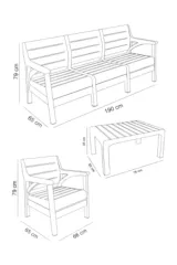 HOLİDAY HAWAİ BAHÇE VE BALKON OTURMA GURUBU (ÇÖL GRİ)