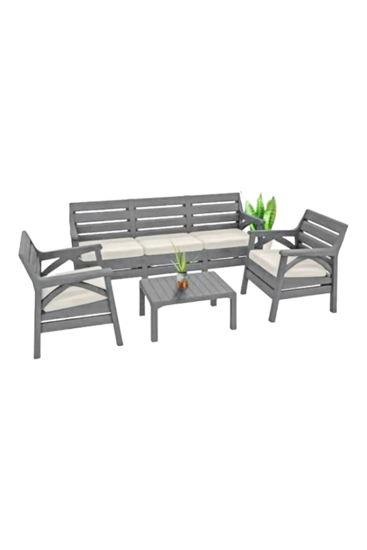 HOLİDAY HAWAİ BAHÇE VE BALKON OTURMA GURUBU (ÇÖL GRİ)