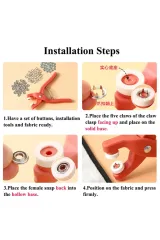 Tosyalı Home Çıt Çıt Düğme Ve Pensesi 100 Set Çıt Çıt Metal Düğme Yapma Seti