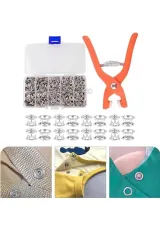 Tosyalı Home Çıt Çıt Düğme Ve Pensesi 100 Set Çıt Çıt Metal Düğme Yapma Seti