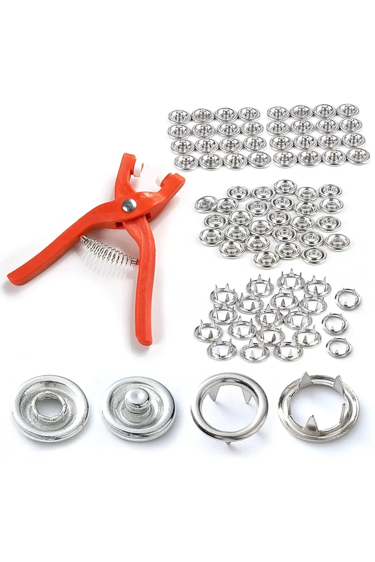 Tosyalı Home Çıt Çıt Düğme Ve Pensesi 100 Set Çıt Çıt Metal Düğme Yapma Seti