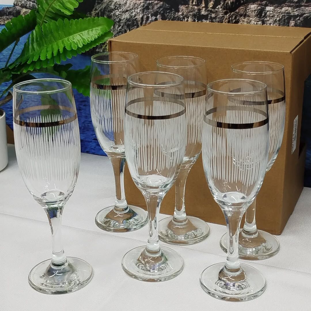Tosyalı Home Gümüş Yaldızlı Ayaklı Kadeh 6'lı