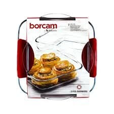 Paşabahçe Borcam Kare Tepsi Set 2'li 159028