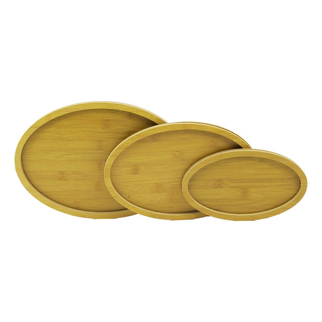 Tosyalı Home 3 lü Oval Ahşap Sunumluk Seti
