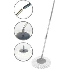 Saplı Mop Yedek Püskül Ve Döner Başlıklı Sopa Set