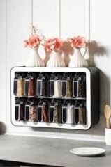 Baroness 12'li Standlı Kendinden Yapışkanlı Kaşıklı Kapaklı Baharatlık Takımı