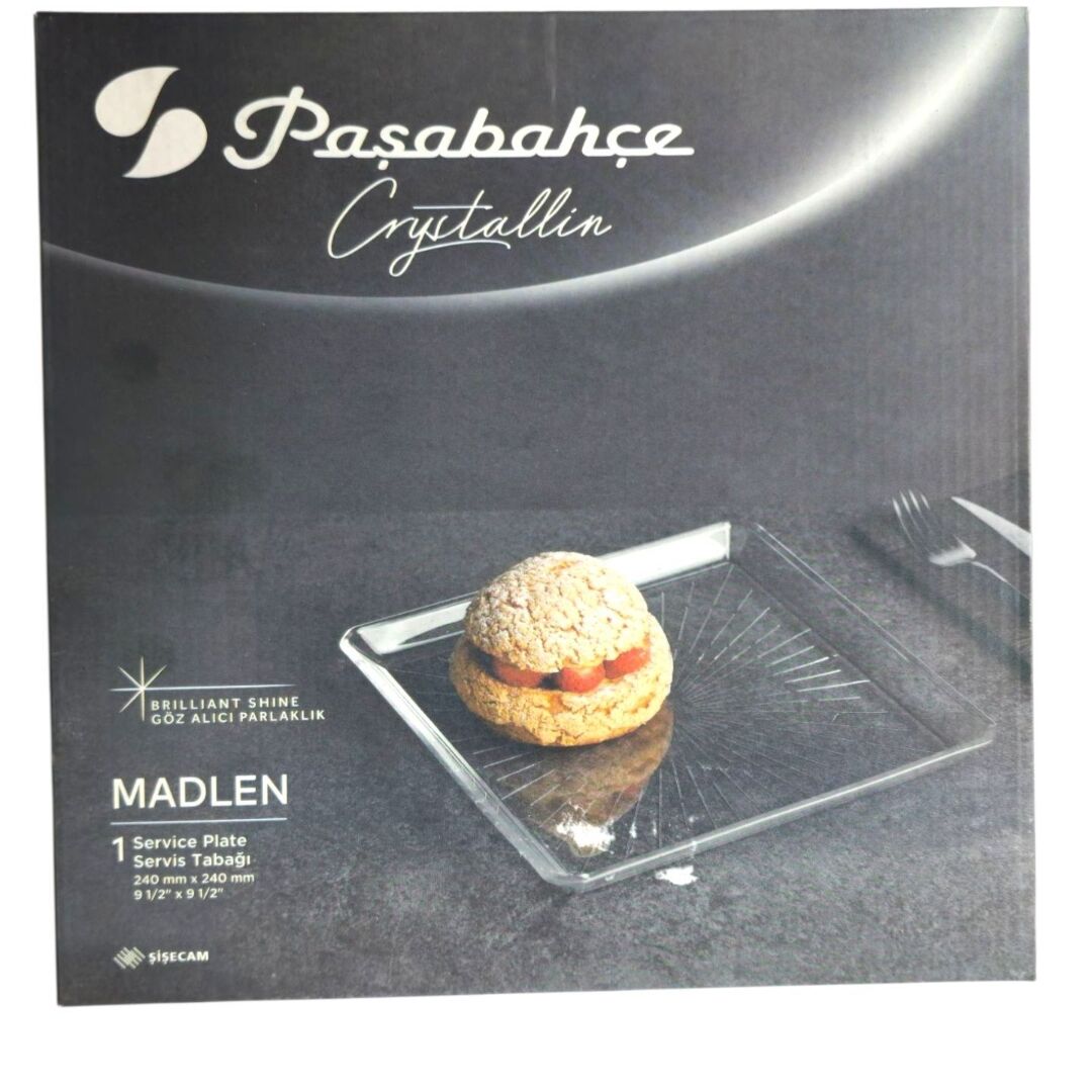 Paşabahçe 54683 Madlen Kare Servis Tabak 24x24 Cm
