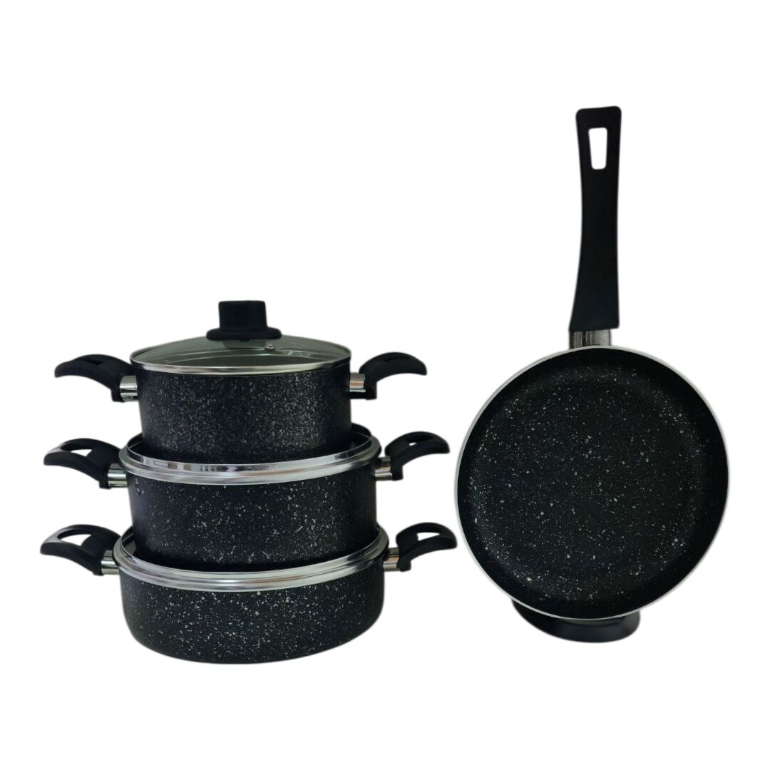Harika 7 Parça Granit Tencere Set (Non Stıck Alemınyum)