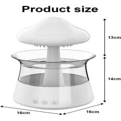 Alaska (KUMANDALI) 7 Renk Değiştiren Yağmur Bulutu Hava Nemlendirici Mantar Buhar Makinesi Difüzör