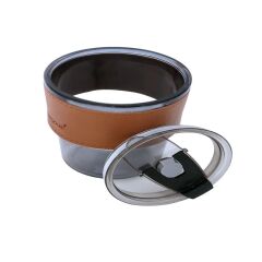 Tosyalı Home DERİLİ KAPAKLI CAM KUPA 400 ML