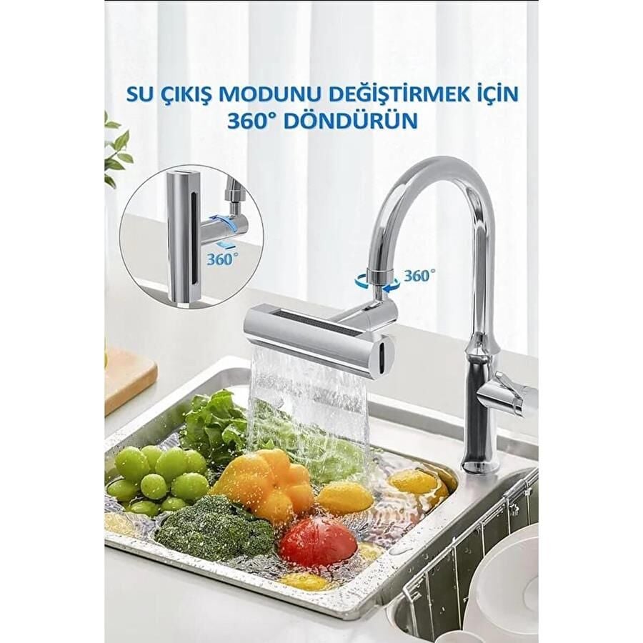 Togo 360° Dönebilen Musluk Başlığı 4 Fonksiyonlu Su Tasarruflu ve Dayanıklı